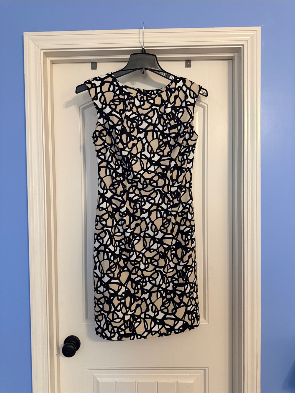 Alyx Black and Beige Abstract Print Sleeveless Dress